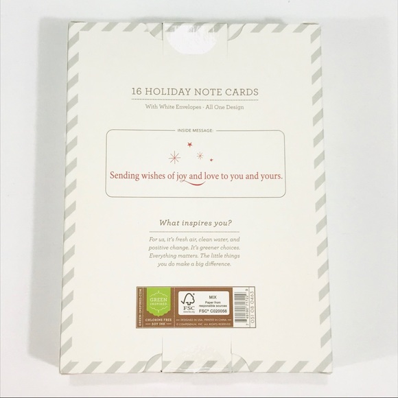 Green Inspired Merry Little Christmas Cards, Red, 16 Pack - Picture 2 of 4